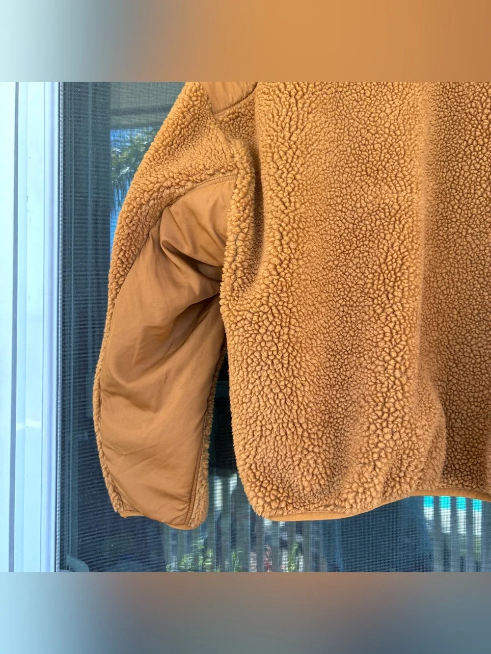 Madewell Faux Shearling Half-Zip Pullover In A Dried Cedar Brown Women’s Size XL